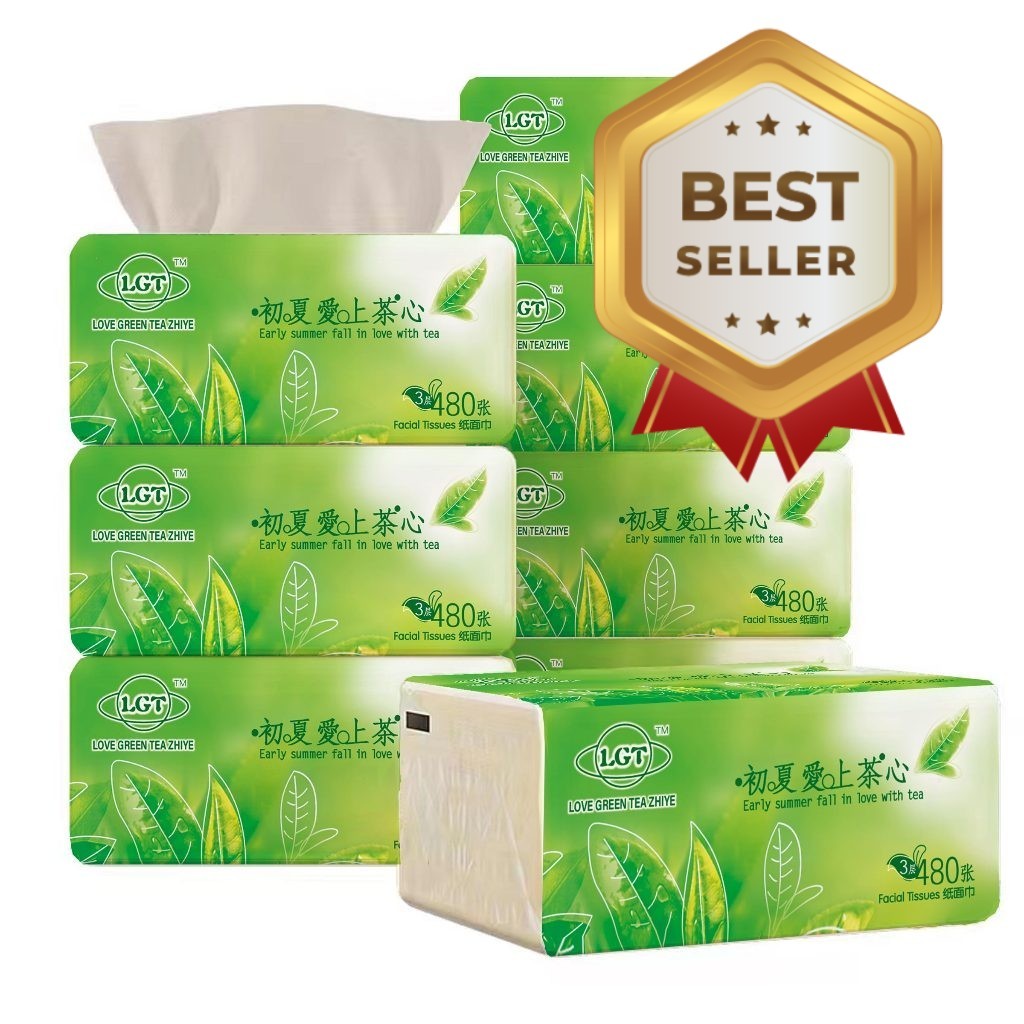 Softone Tissue Paper 8packs Love Green Tea Tissue 4ply Facial Tissue ...