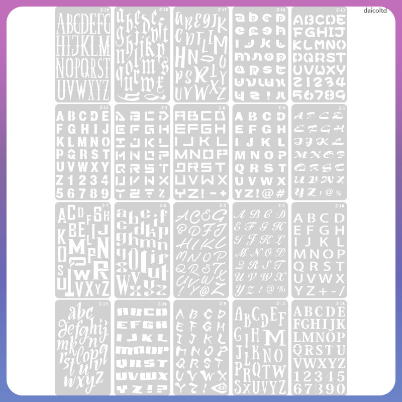 Letter Template Stencils for Painting Markers Number Scrapbook English ...