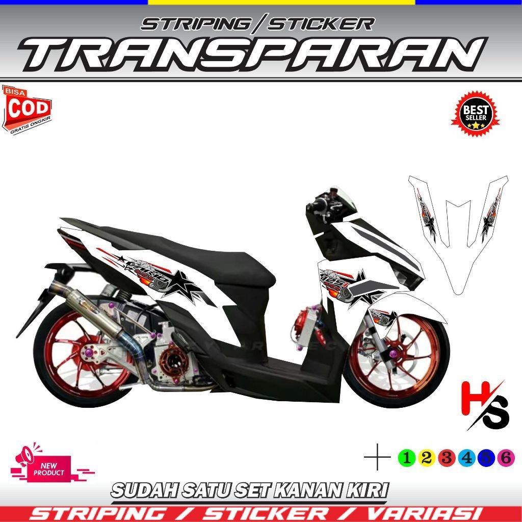 Sticker STRIPING MOTORCYCLE VARIATIONS HONDA VARIO NEW GEN 2 2024/2025 ...