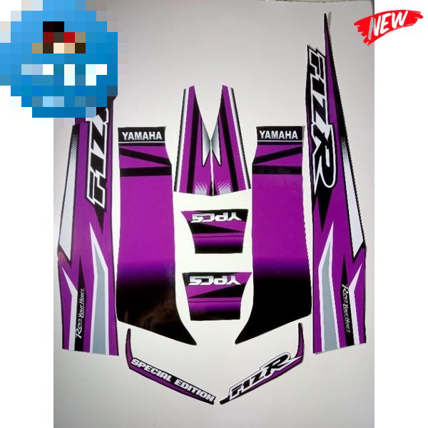HITAM UNGU Striping Polet Sticker yamaha fizr fiz r f1 zr special ...