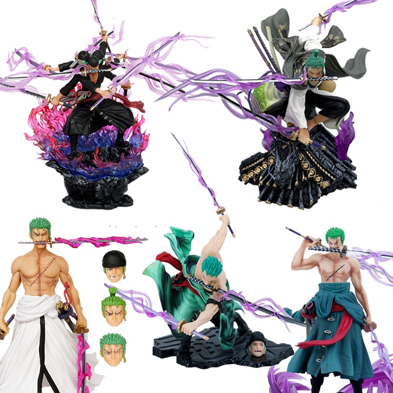 GK One Piece Roronoa Zoro Roof Sauron Three Knifeflow Action Figure ...