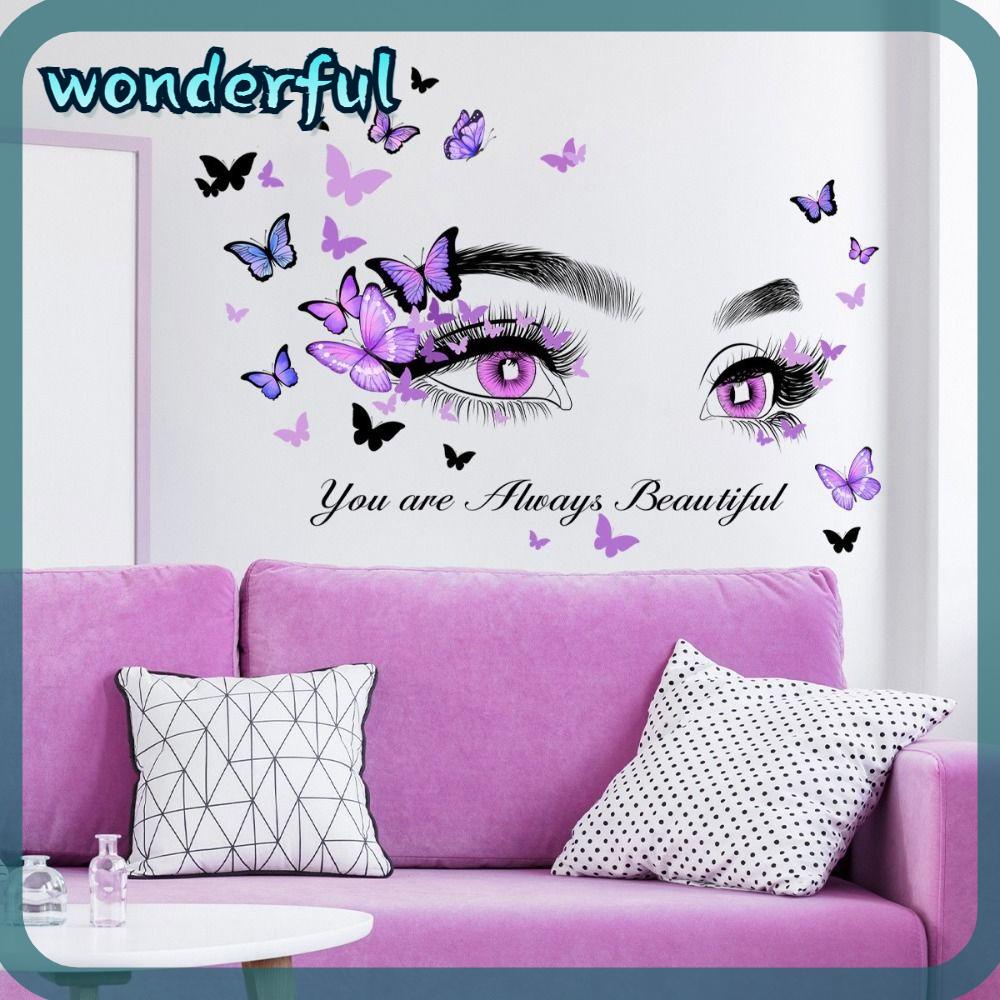 2Pcs Wooden Eyelash Wall Stickers - Black 3D Closed Eye Decor For Bedroom, Living Room, Nursery - View #4