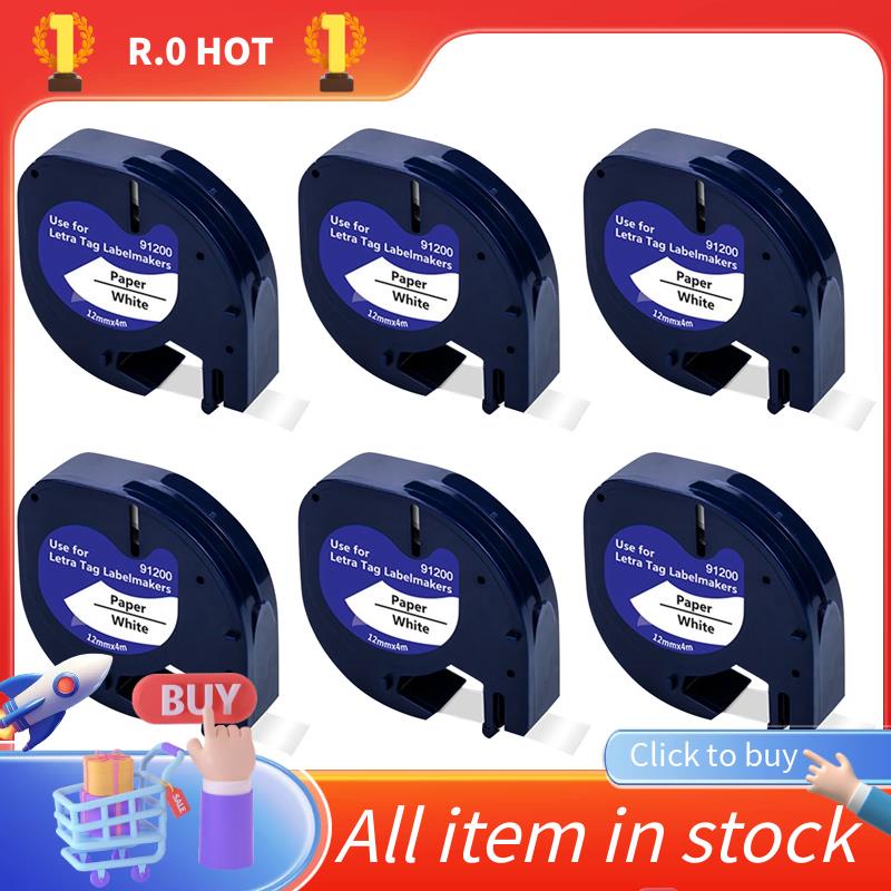 6Pcs Label Tape Compatible with DYMO Label Maker Refill Paper Labeling