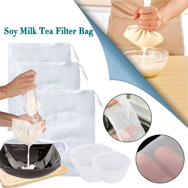 Mesh Food Strainer Bags Straining Milk Soy Milk Yogurt Fruit Juice Wine