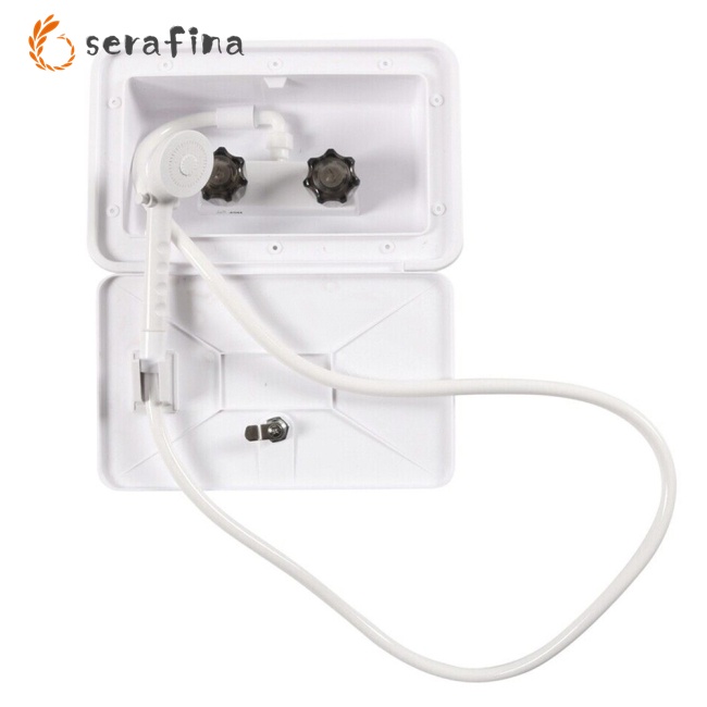 100authentic!! External RV Shower Box Kit Cold Hot Dual Valve Switches