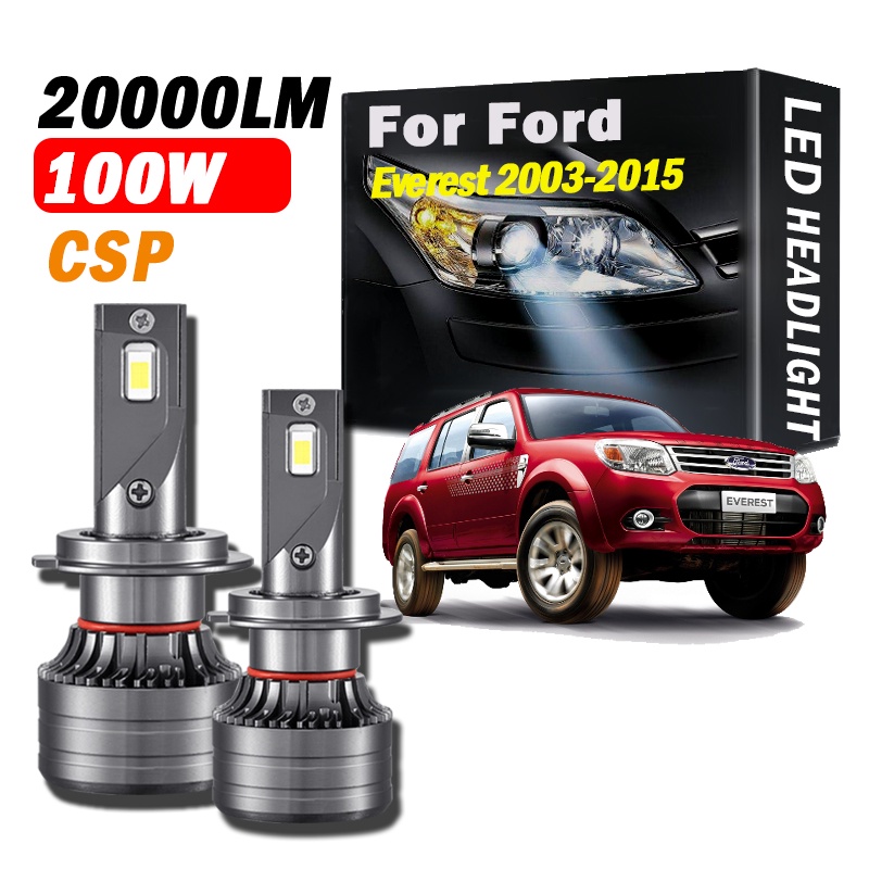 2PCS 20000LM 100W CSP 6000K White LED Headlight H4 Hi/Lo Beam Headlamp