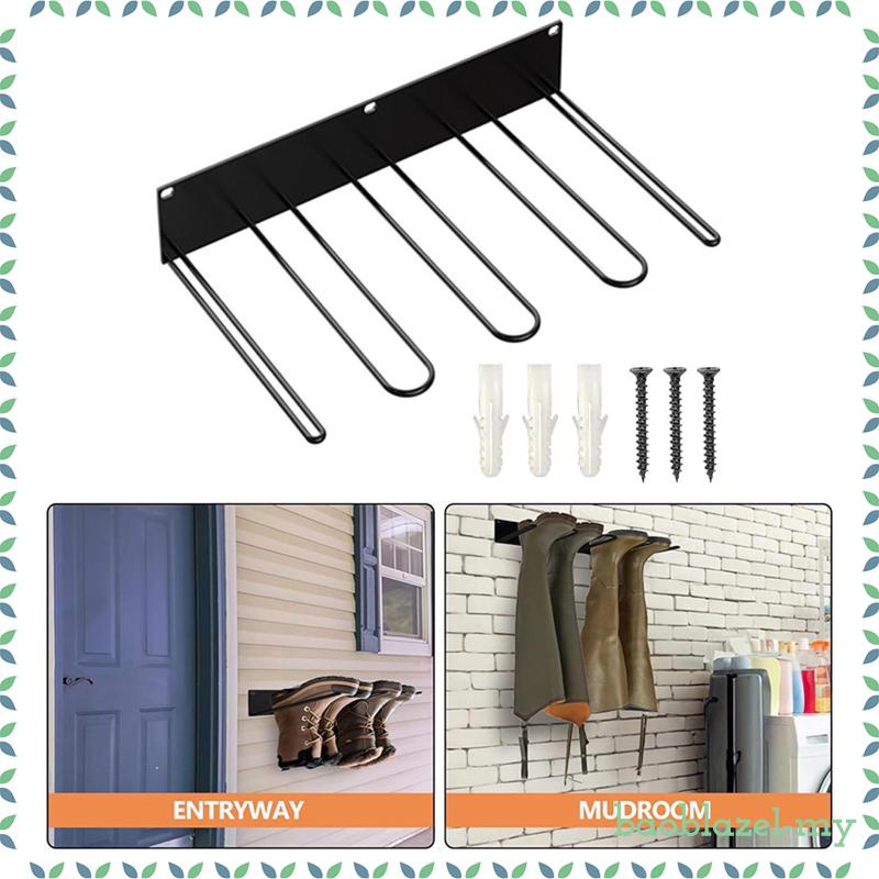 [BaoblazecbMY] Wall Mounted Boot Rack Boot Dryer Metal Tall Shoe Holder