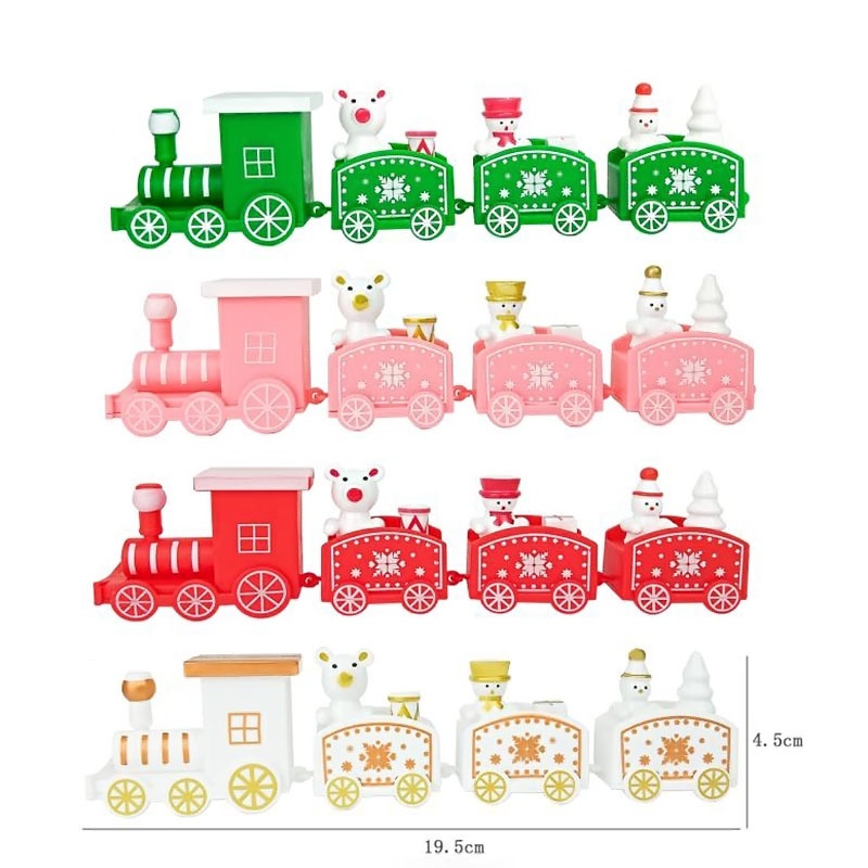 Plastics Christmas Train Mini Santa Claus Car Toys Creative Snowman ...