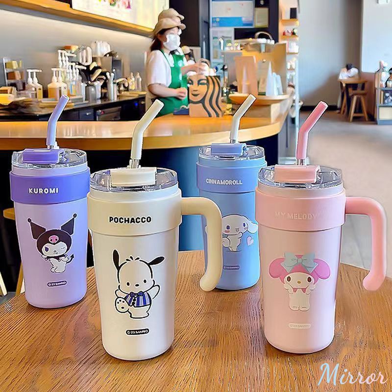 Sanrio Water Cup Cinnamoroll Kuromi Thermos Bottle Sippy Cups Coffee ...