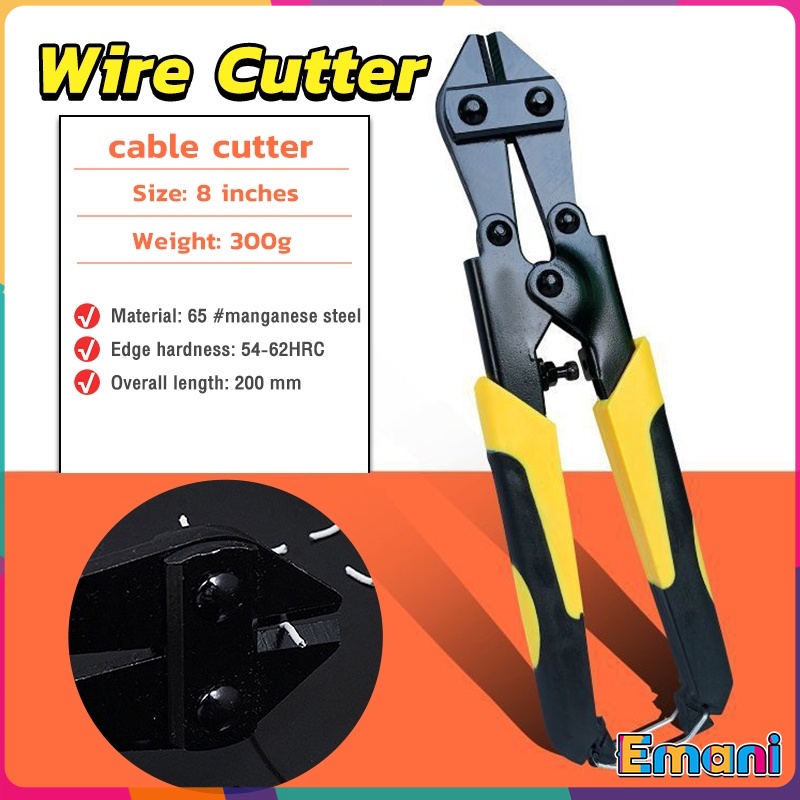 Em Wire Cutter Stripper Cable Wire Cutter Pliers Tools 8inches | Shopee ...