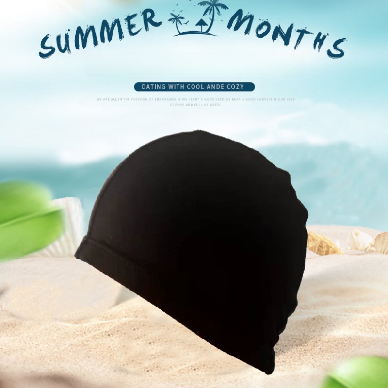 Men Swimming Cap Women Elastic Nylon Ear Guards Long Hair Swimming Pool