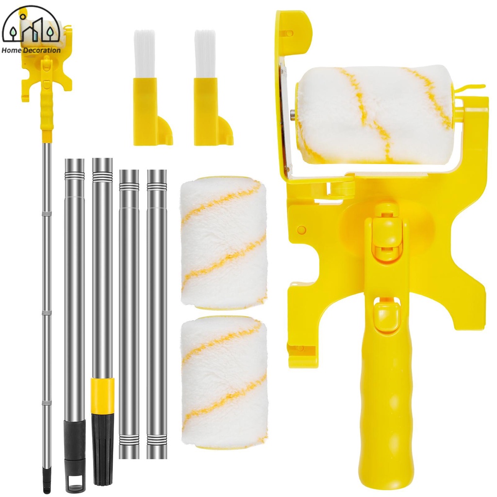 Paint Edger Roller Brush Kit Plastic Wall Paint Roller with Extension