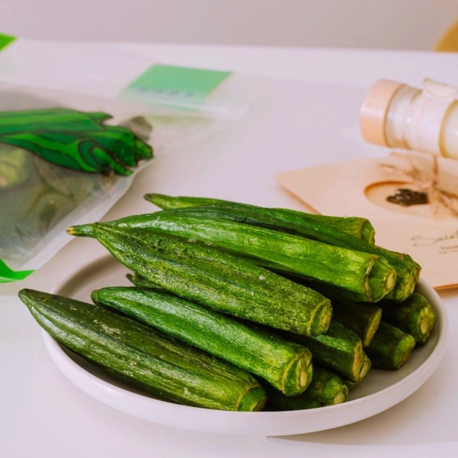Green Crispy Dried Okra Original Okra Vegetables Dried Okra Pure 100