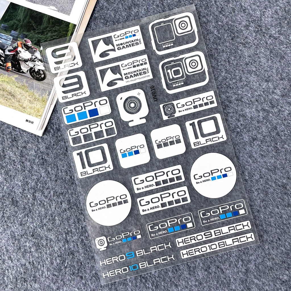 3D UV GoPro Hero Sticker Hero 9 Black Motorcycle Trunk Body Helmet ...
