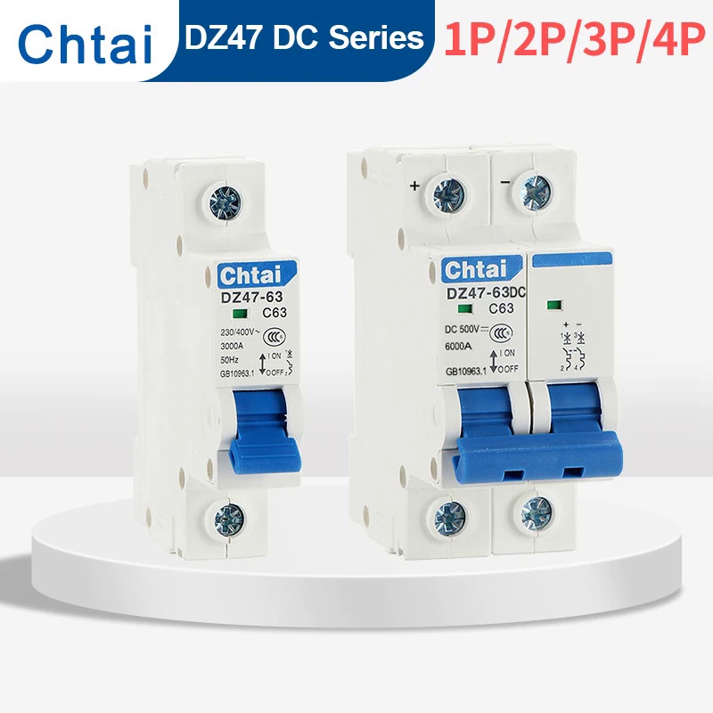 .DZ47-63DC 1P 2P 6-63A dc250V 500V 1000V MCB Mini circuit breaker ...