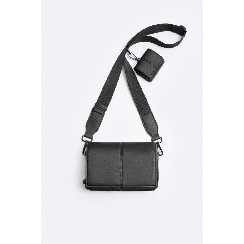2023 Autumn New Product Zara Men's Bag Black 2in1 Coin Purse