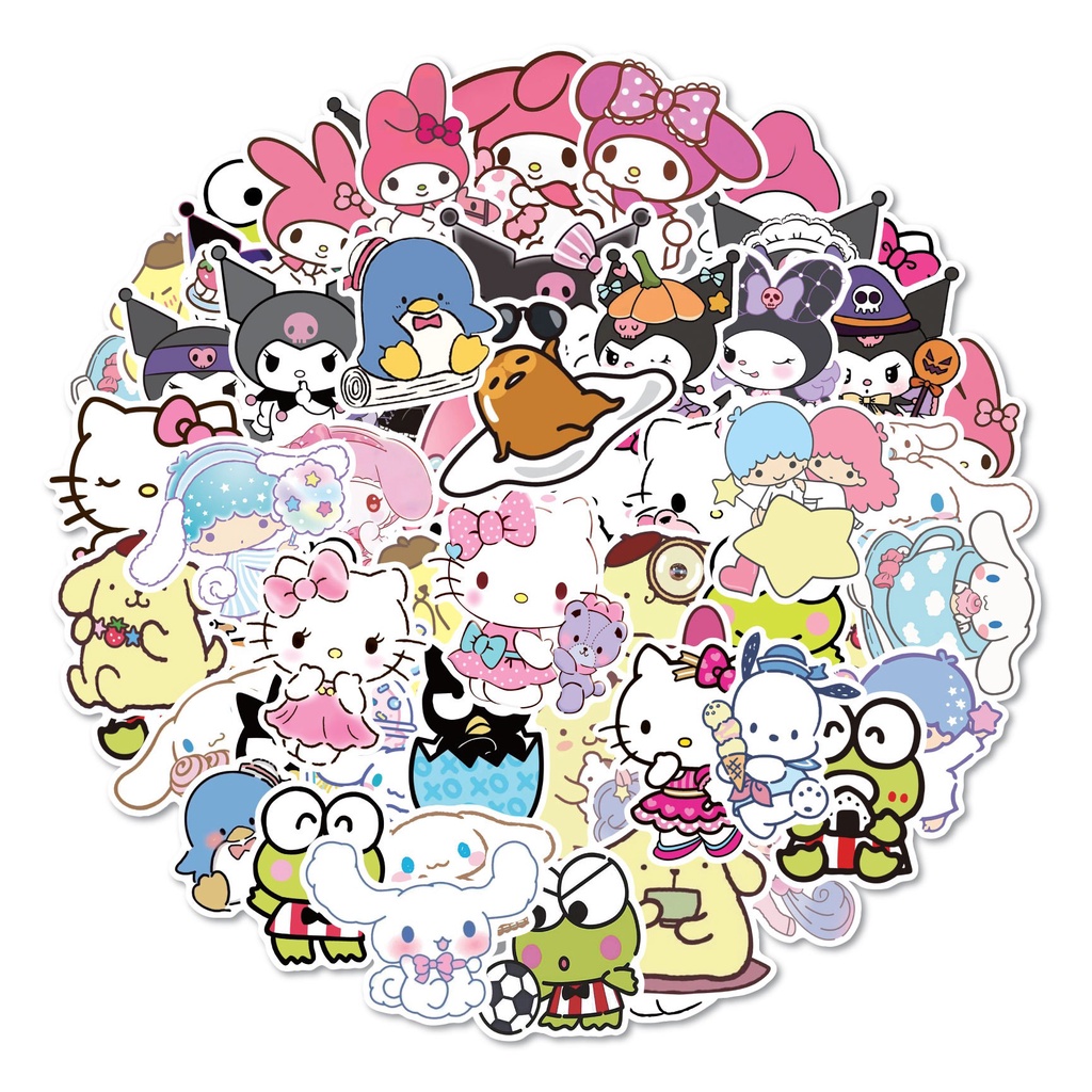 Anime Sticker Waterproof Stickers Set Sanrio Loopy One Piece Naruto ...