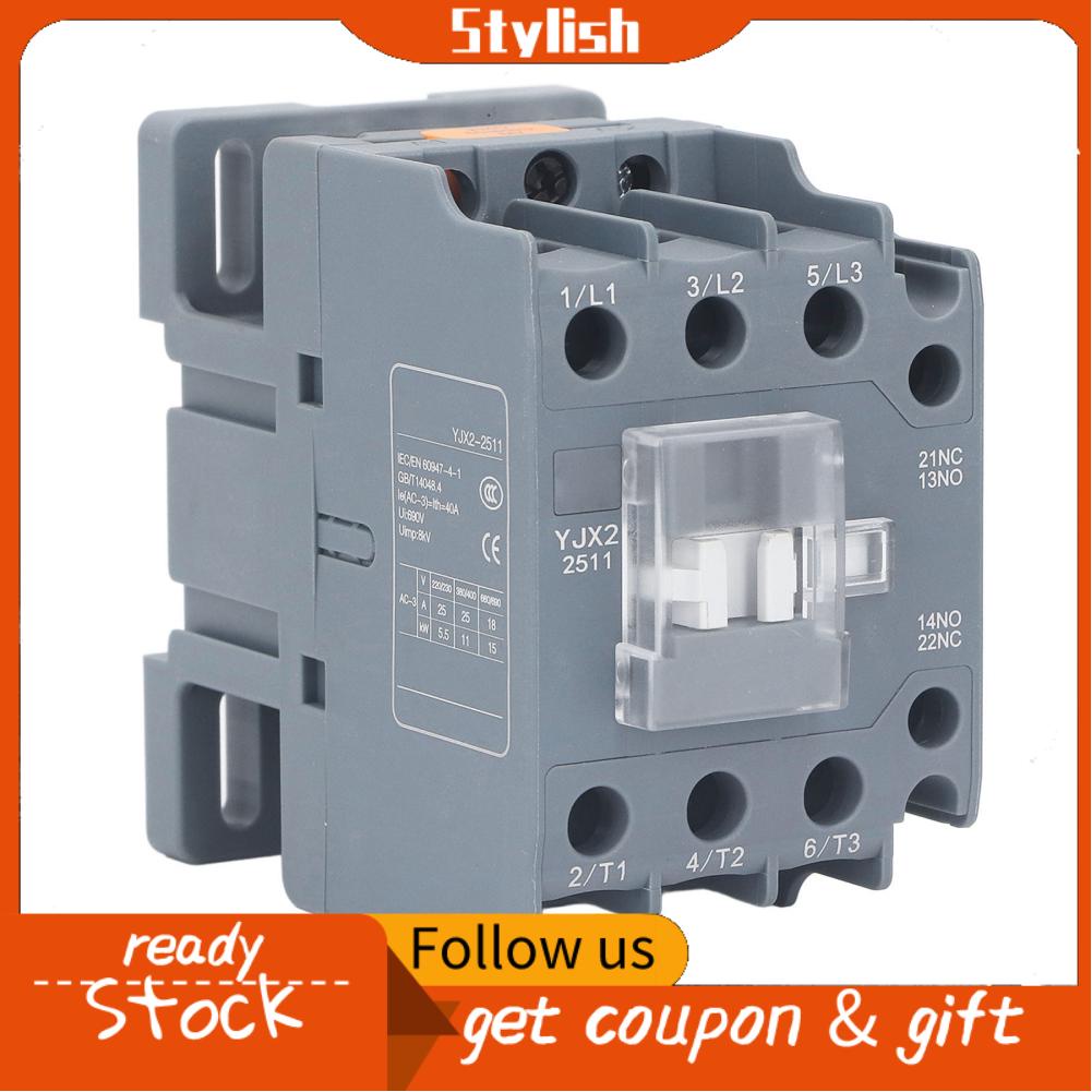 Stylish365 Condenser Compressor Contactor Wide Application 3 Pole Normally Open Contact 25A PC