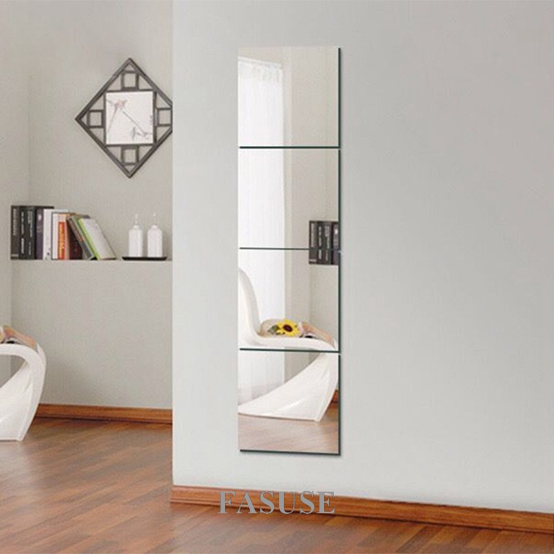 FAUSE Adhesive Mirror Tiles, Self-Adhesive Mirror Wall Sticking Mirror ...