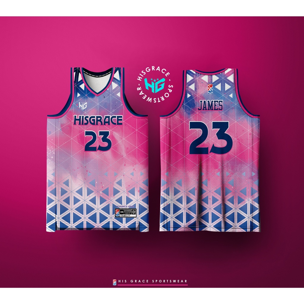 HG BASKETBALL CONCEPT JERSEY PINK TRIANGLE FULL SUBLIMATION JERSEY FREE ...