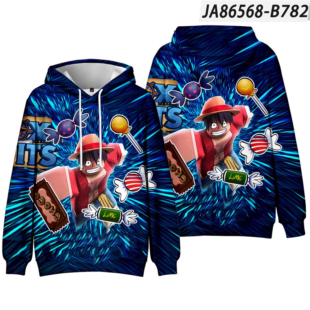 YB1 Game ROBLOX Blox Fruits 3D Hoodie Long Sleeve Unisex Cosplay Top ...