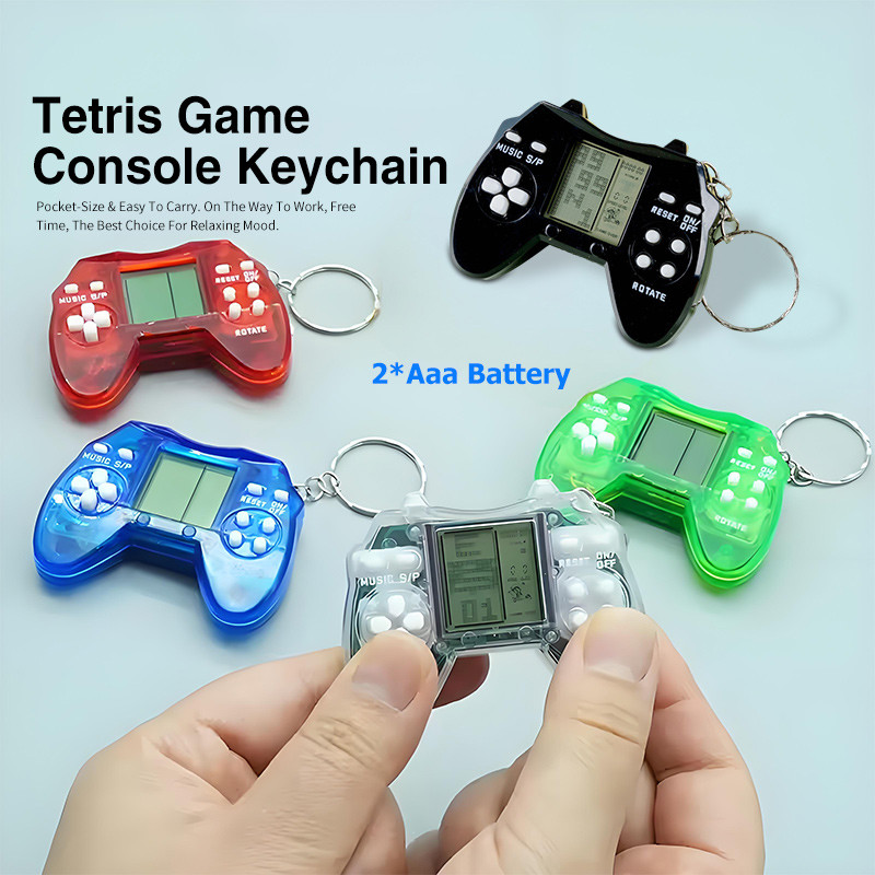 Handheld Tetris Game Console Creative Handle Game Console Keychain ...