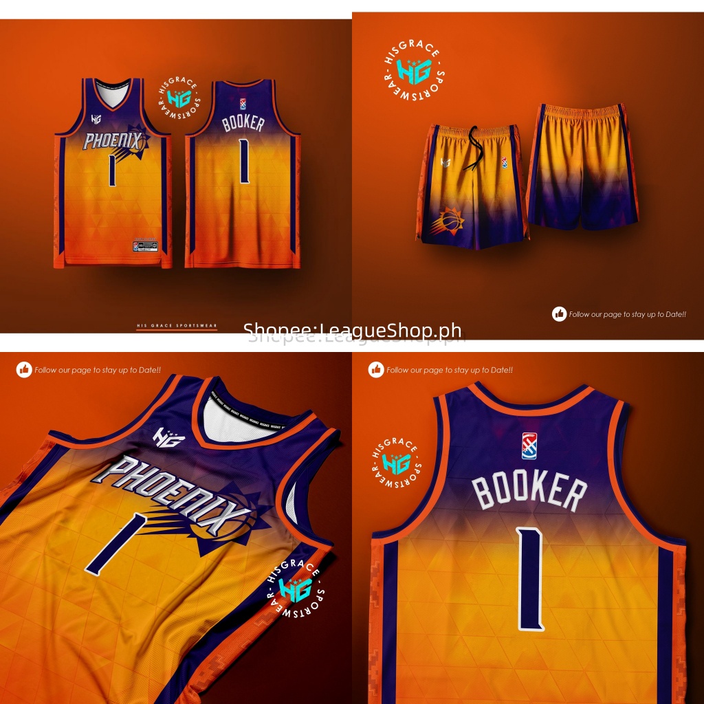 Jersey for Kids Customize Name and Number Jersey Booker #1 Phoenix Suns  Jersey Nba Cut Full Sublimation Jersey Uniform for Basketball Jersey Short  for Kids