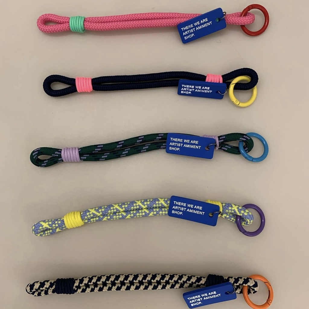 Korean Designer Style Braided Contrast Color Rope Couple Style Keychain ...