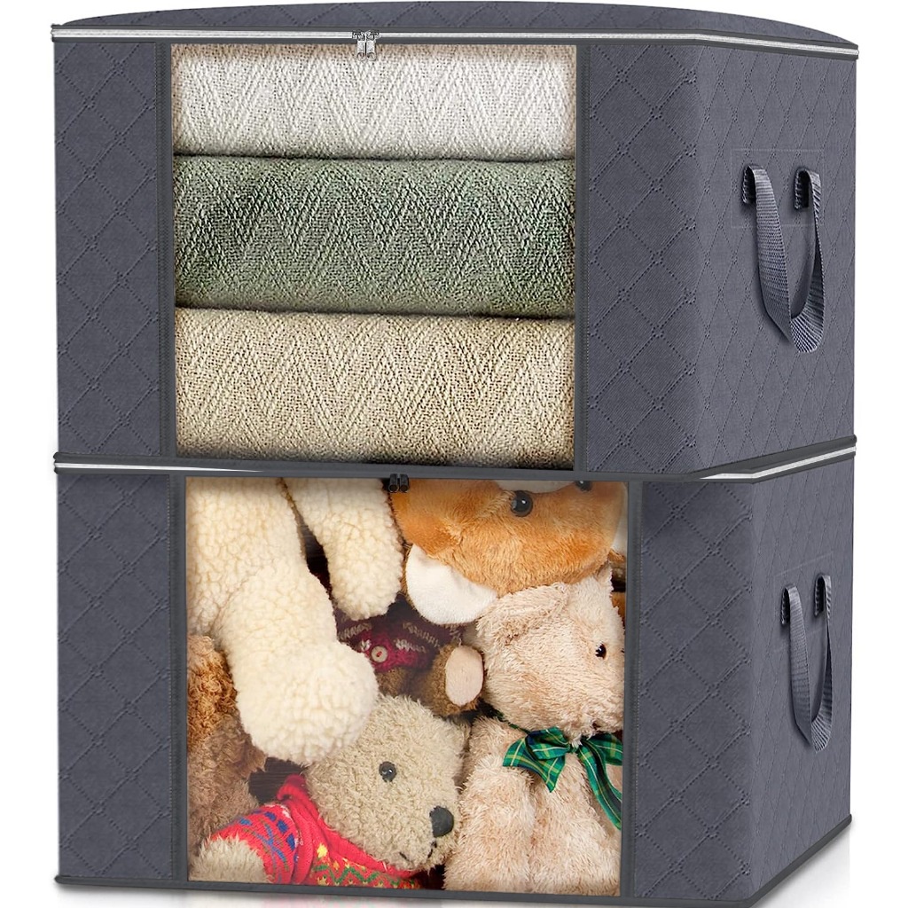 Household Clothes Storage Quilt Bag House Box Organizer Transparent ...