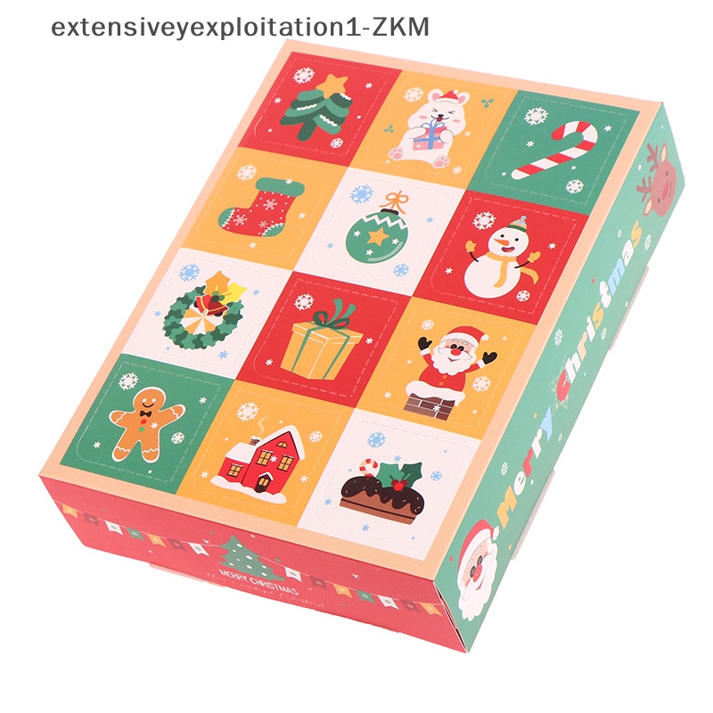 【EPPH】 1/5Pcs 2024 Christmas Gift Box 12Grid DIY Kids Countdown Advent Calendar Box Poked With