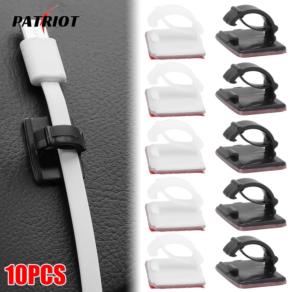 10pcs Multipurpose Black White Wire Organizer Clamp / Self Adhesive