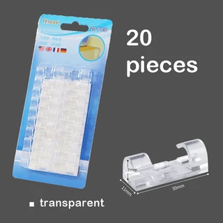 16pcs Wire Management Organizer, Self-adhesive Cable Clips, Wall-mounted Clear  Cord Holder, Network Cable Clamp And Storage With Backing Adhesive (color:  Transparent)