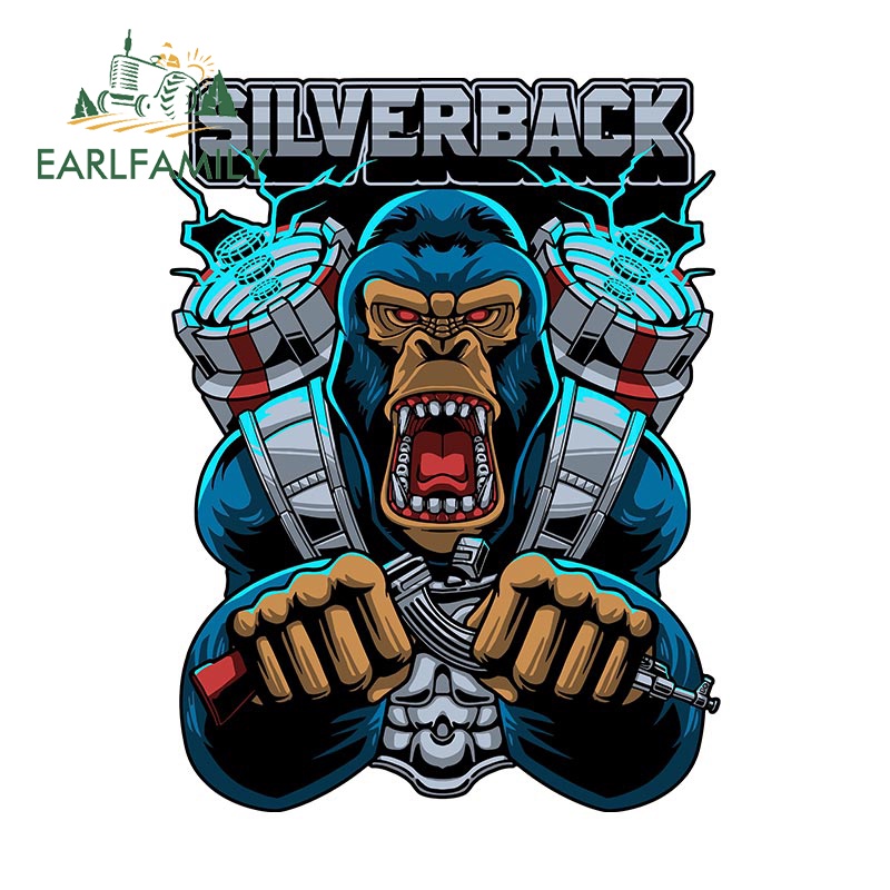 EARLFAMILY 13cm x 9.7cm Mechanical Silverback Gorilla Car Sticker ...