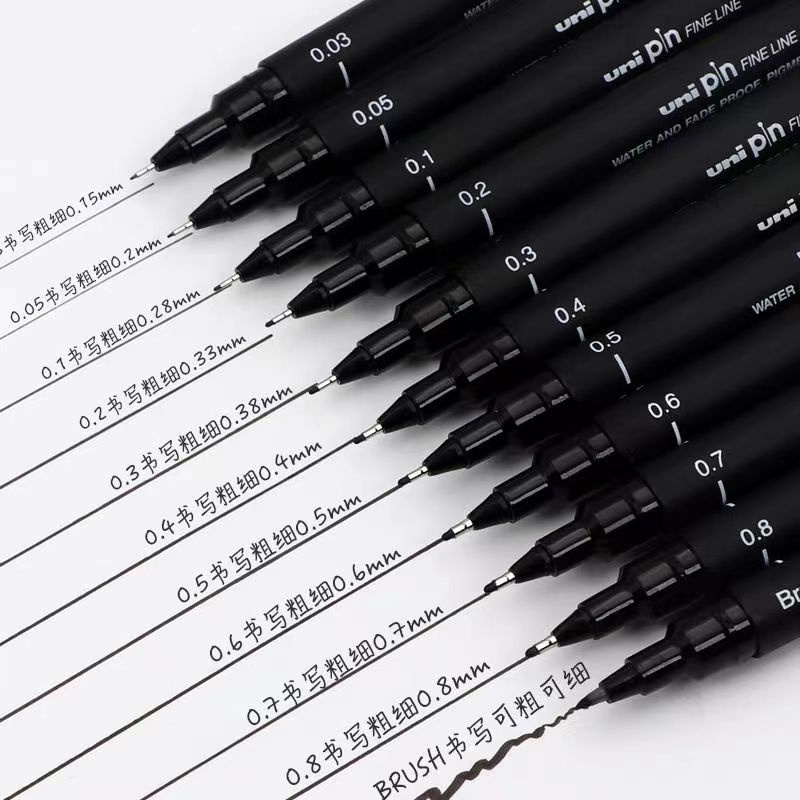 Unipin Pigment Liner Fineliner Drawing Pens Singles 0.03mm - 3.0mm Various  Sizes