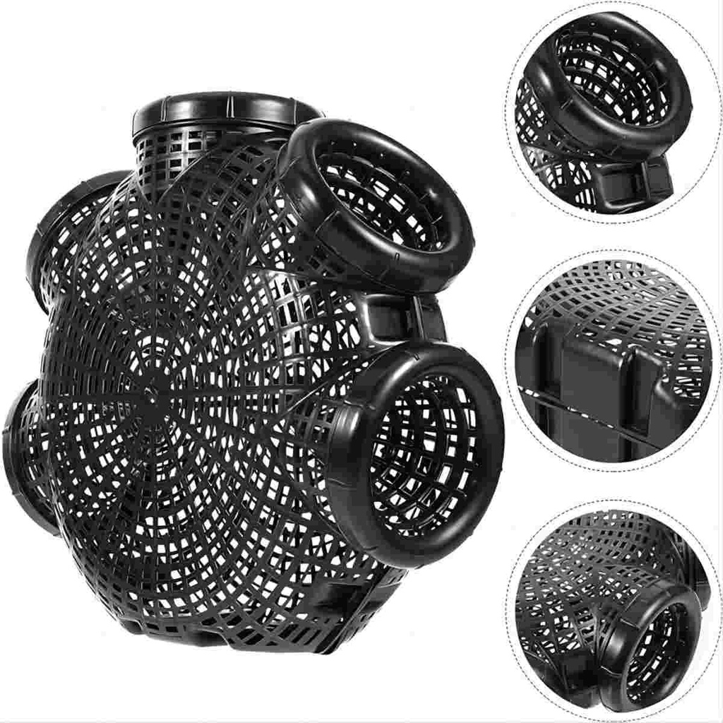 Fishing Net with 3 Holes Crab Cage Shrimp Bait Trap Portable Plastic