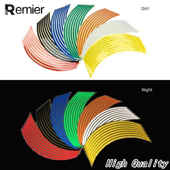 REM 1 Pair PVC Motorcycle 18-inch Wheel Rim Stickers Modified Wheel ...