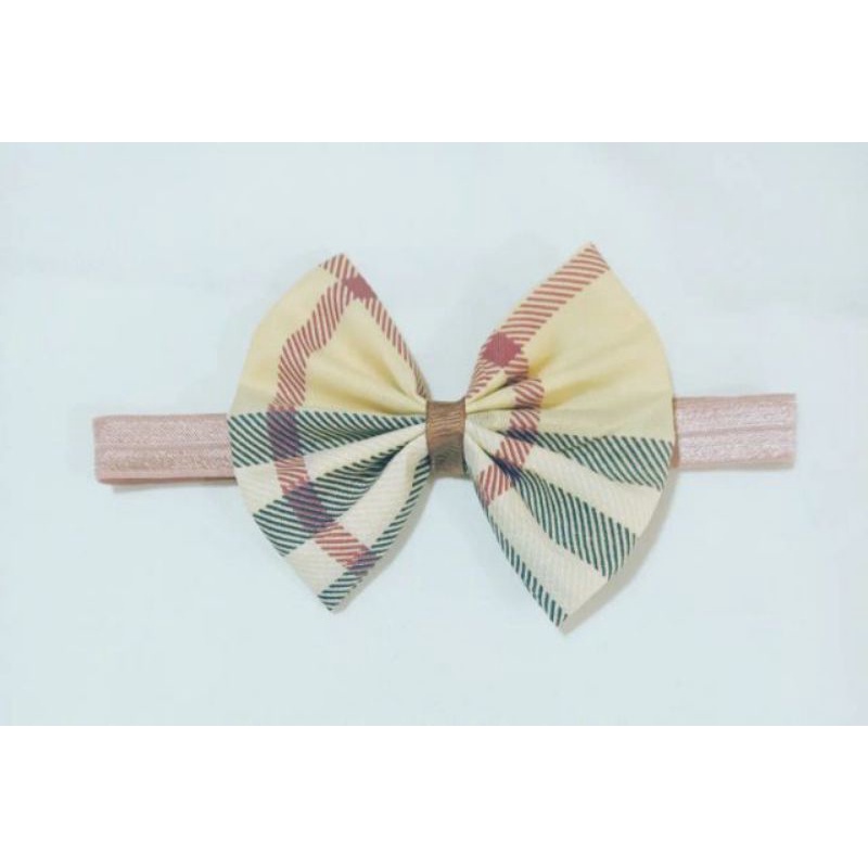 Burberry Fabric Hair Bows Kids Girls Teens Moms Headband SCRB Baby Soft Elastic Band