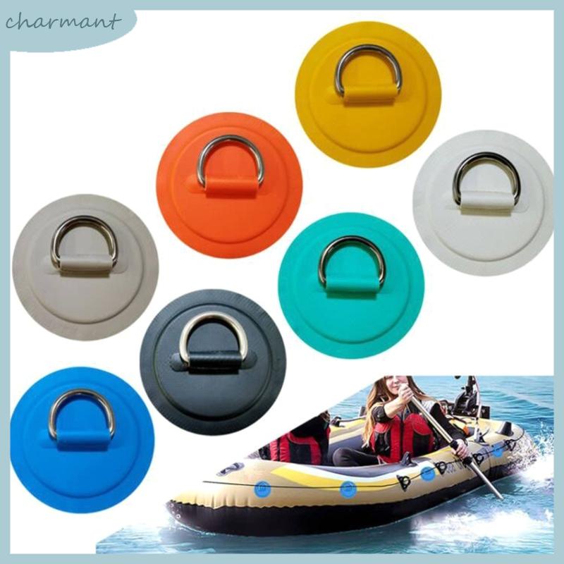 char Pad Patches D Rings for PVC Inflatable Boat Canoe Raft Stainless