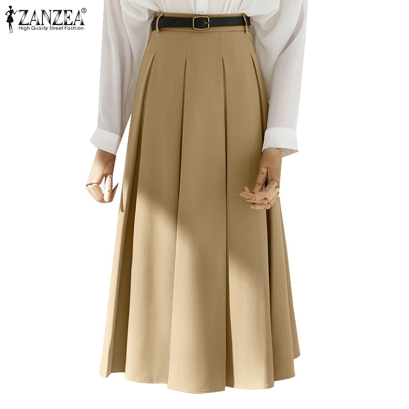 Women Casual PU Leather Temperament All Match Elegant Street A-line Vintage A Line High Waist Skirts Spring Autumn New