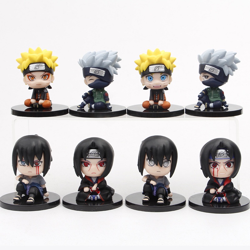 4Pcs/Set Anime Naruto Action Figure Toys Uzumaki Naruto Kakashi Sasuke ...