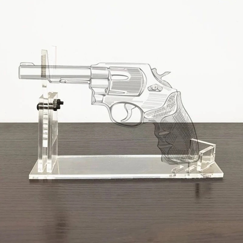 2024 Clear Acrylic Hand Gun Display Stand Pistol Rack Holder For 5
