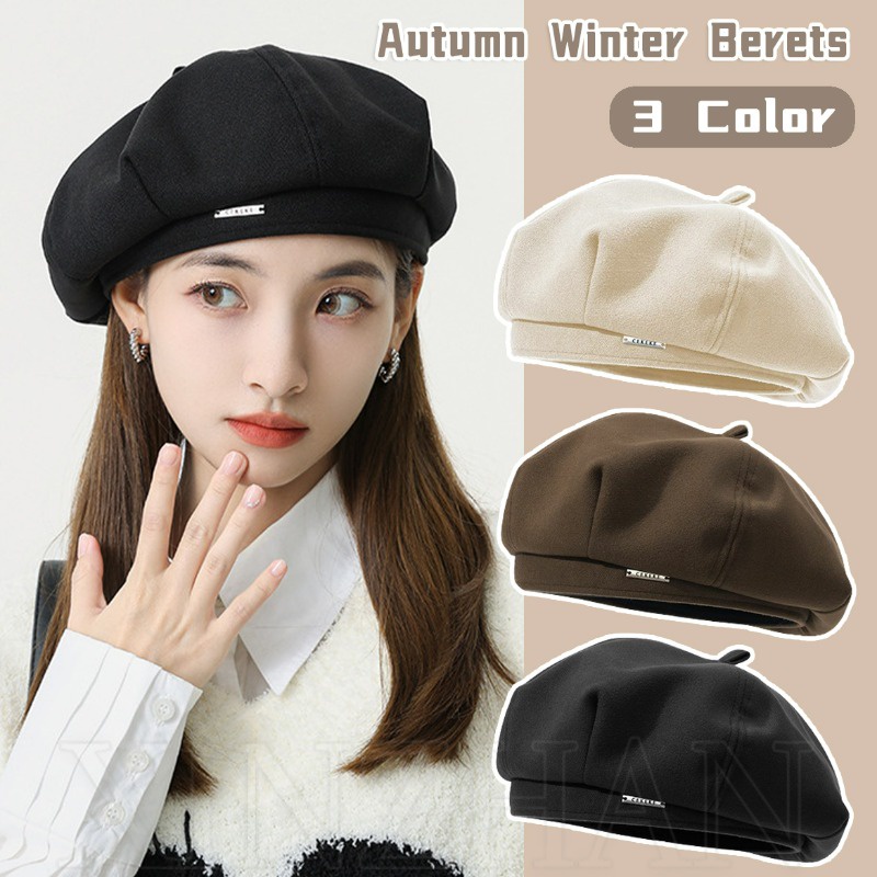 Vintage Elegant Octagonal Beret Hat - Street Fashion Beanie Hats ...