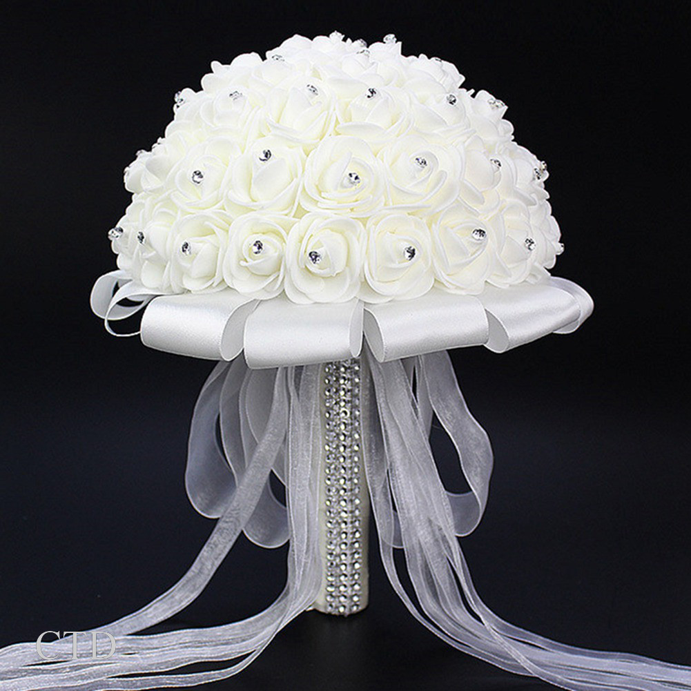 CTD Wedding Bridal Bouquet Handheld Roses for Engagement Ceremony ...