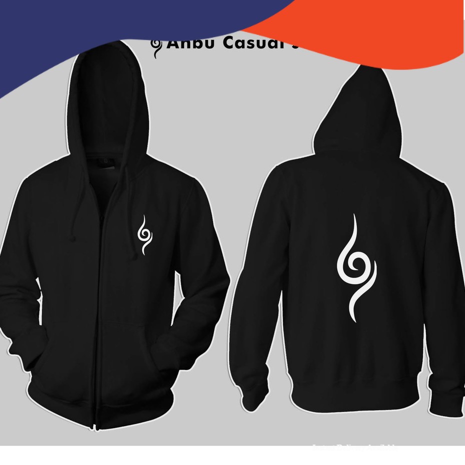 ANBU CASUAL BLACK ANIME NARUTO KONOHA HOKAGE JACKET/ Stylish | Shopee ...