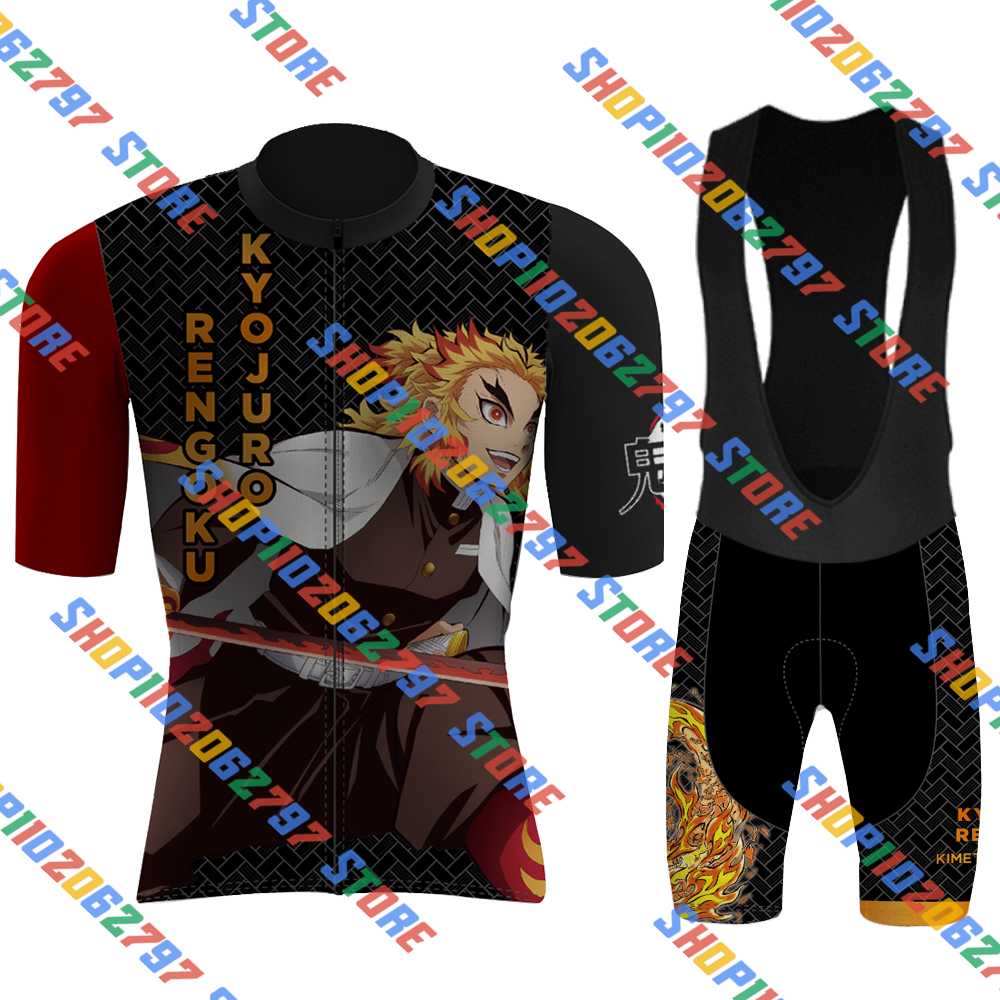 Anime Demon Slayer Kyojuro Rengoku Cycling Jersey Set Clothing Road Suit Bicycle Bib Shorts Ropa Maillot Bike Shirts Shopee Philippines