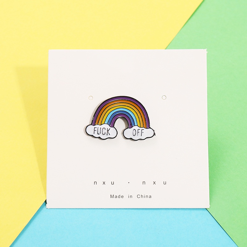 [rainbow] Slidable Personalized Social Battery Enamel Brooch My Social 