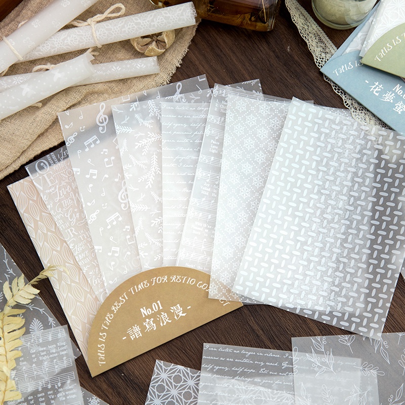 Midoo 8pcs/lot Half Transparent Parchment Material Papers Scrapbooking ...