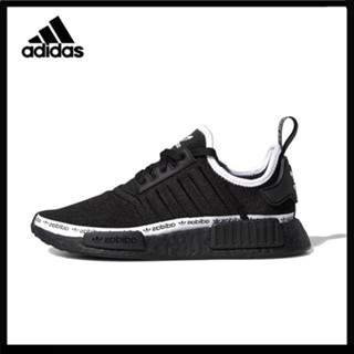 Originals nmd r1  women's black/black/white tape clearance logo