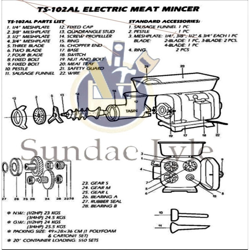 【hot sale】 Tasin Meat Grinder Spare Parts (SWITCH FORWARD & REVERSE