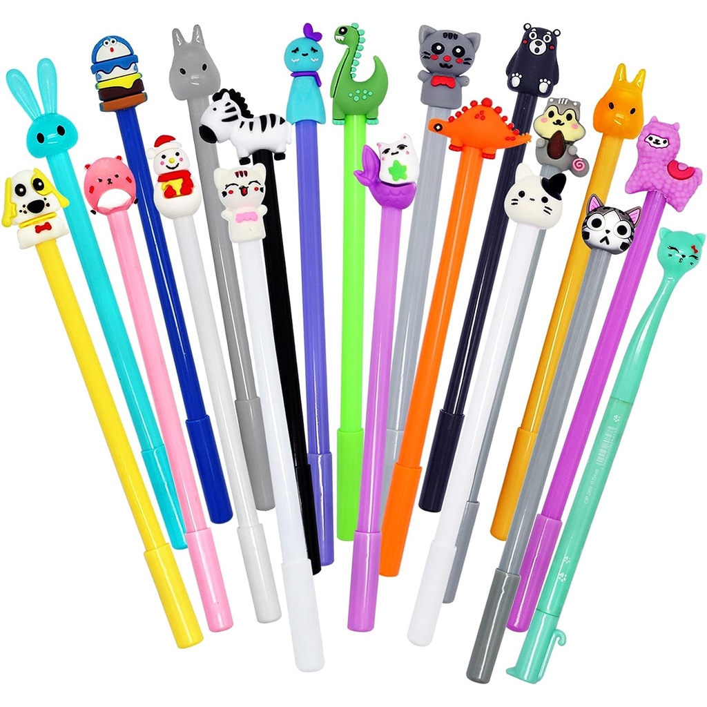 Cute Cat Pens Girls Gel Pens Black Ball Point Pens for School Office Supplies Students Gift 12 Pcs